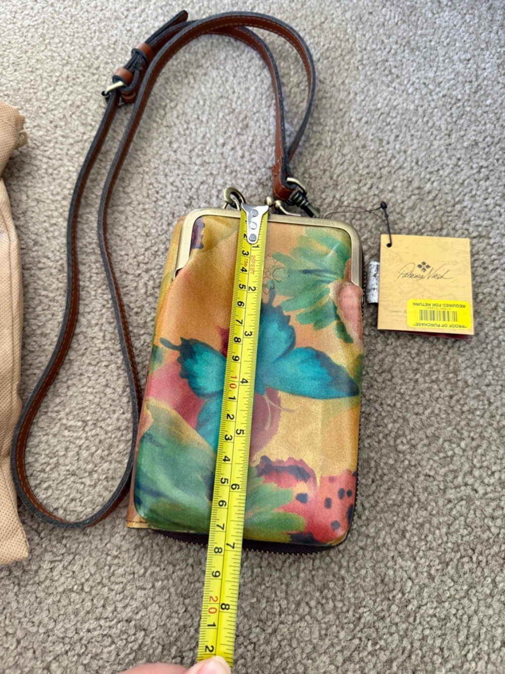 NWT Patricia Nash Golden Multi Butterfly Crossbody Phone Bag - Picture 3 of 7